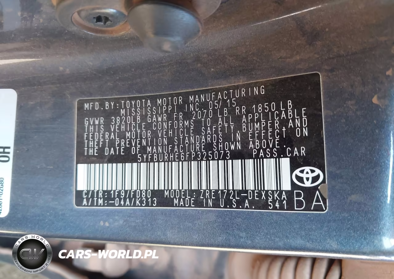 2015 Toyota Corolla S Plus VIN:5YFBURHE6FP325073 - 9