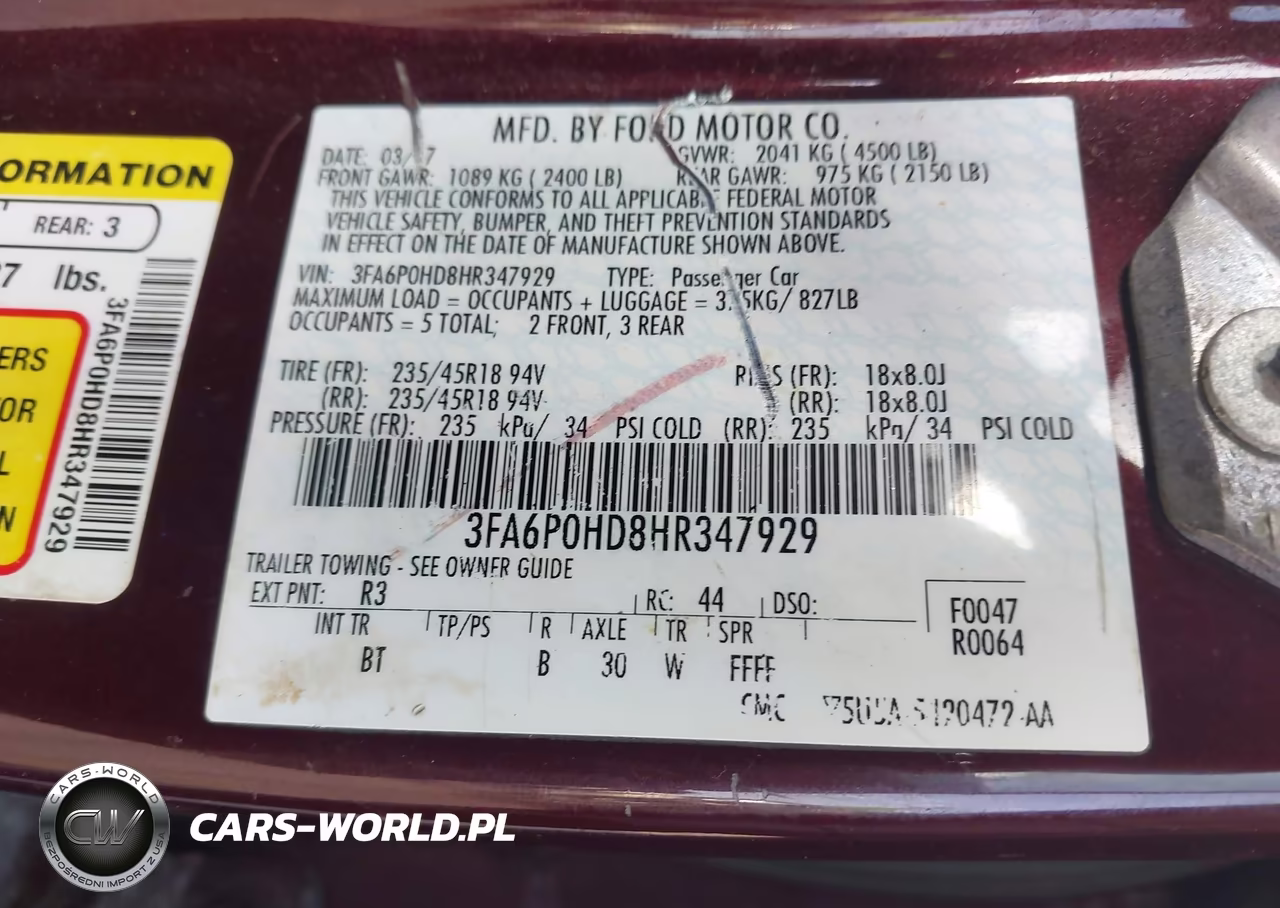 2017 Ford Fusion Se VIN:3FA6P0HD8HR347929 - 9
