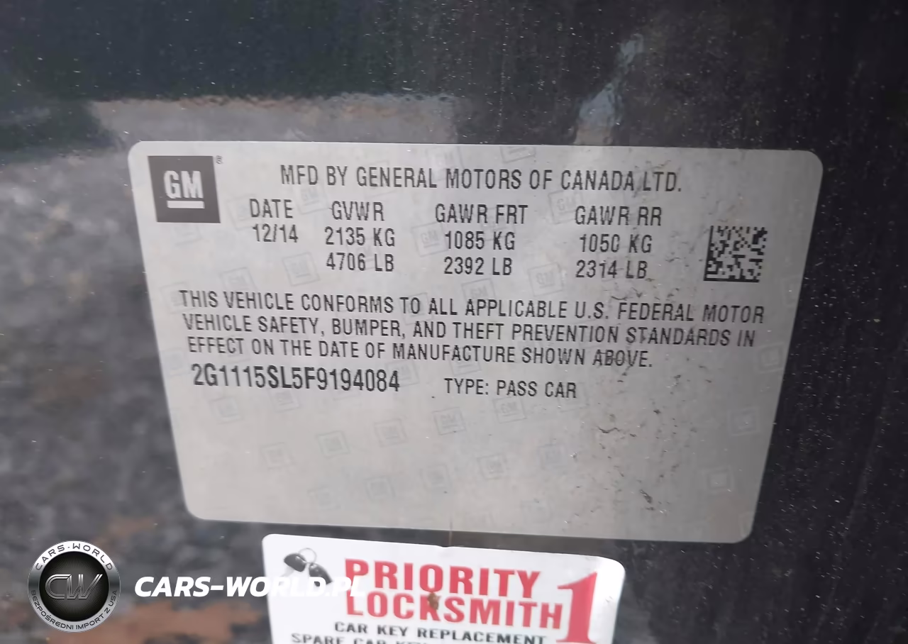 2015 Chevrolet Impala 1Lt VIN:2G1115SL5F9194084 - 9