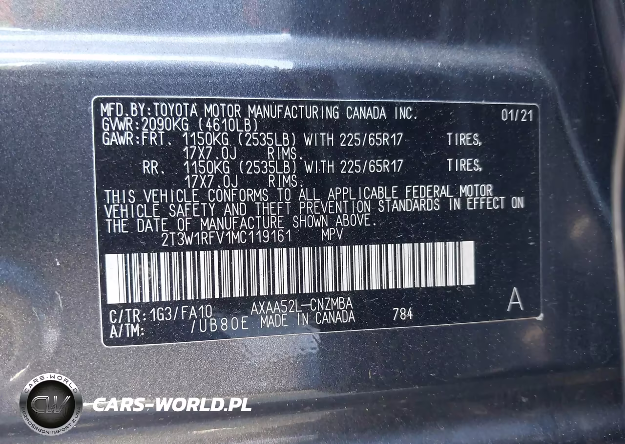 2021 Toyota Rav4 Xle VIN:2T3W1RFV1MC119161 - 9
