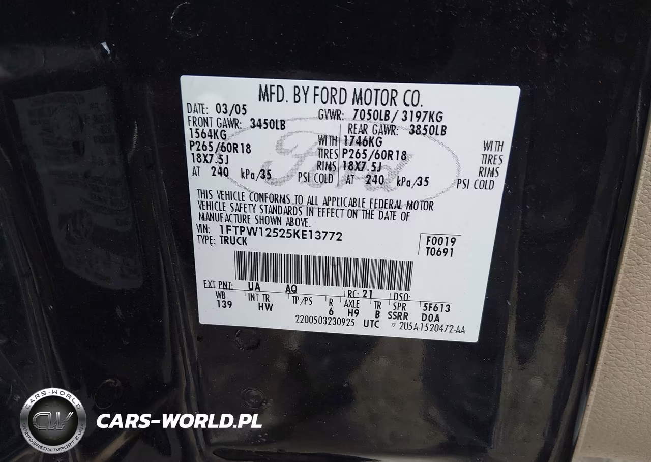 2005 Ford F-150 Lariat-Xlt VIN:1FTPW12525KE13772 - 9