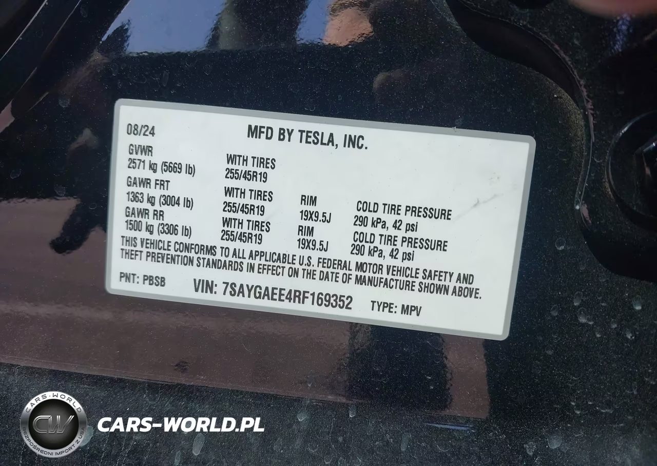 2024 Tesla Model Y Long Range Dual Motor All-Wheel Drive VIN:7SAYGAEE4RF169352 - 9
