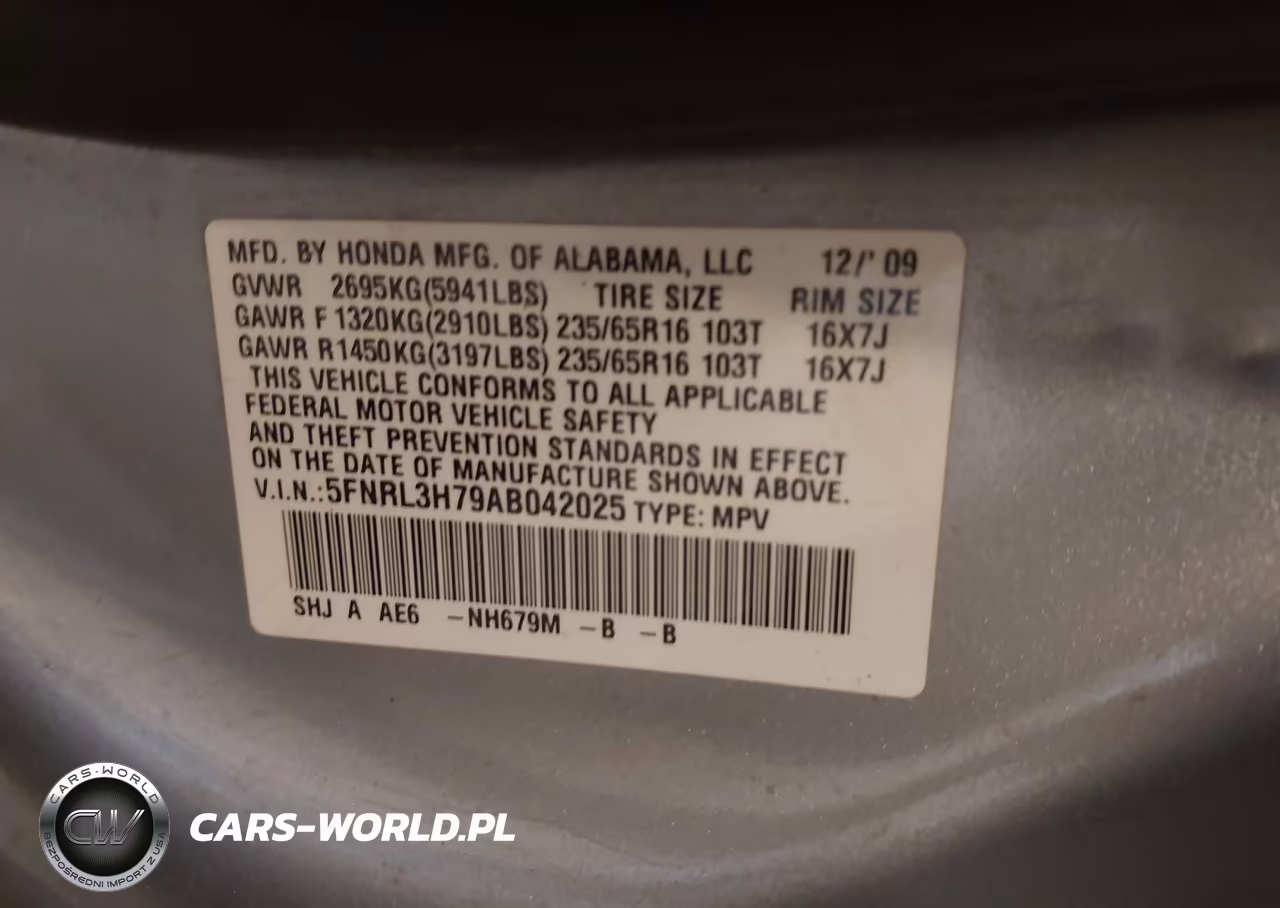 2010 Honda Odyssey Ex-L VIN:5FNRL3H79AB042025 - 9