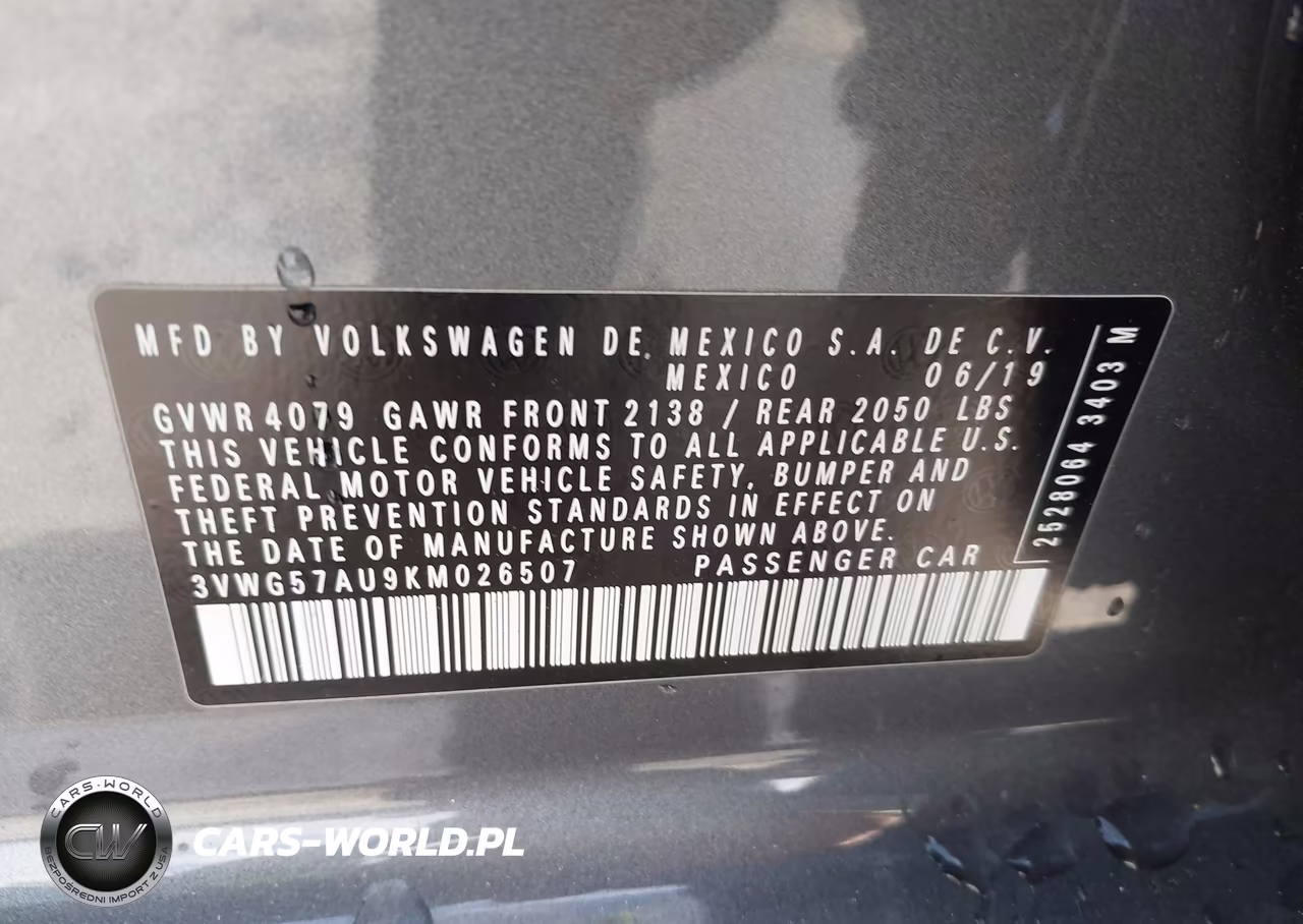 2019 Volkswagen Golf 1.4T S-1.4T Se VIN:3VWG57AU9KM026507 - 9