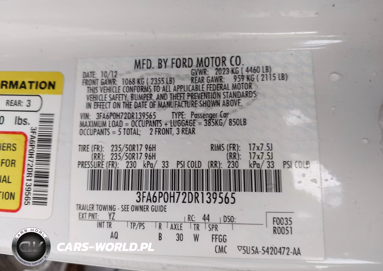2013 Ford Fusion Se VIN:3FA6P0H72DR139565 - 9