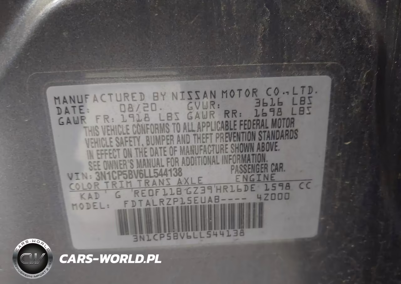 2020 Nissan Kicks S Xtronic Cvt VIN:3N1CP5BV6LL544138 - 9
