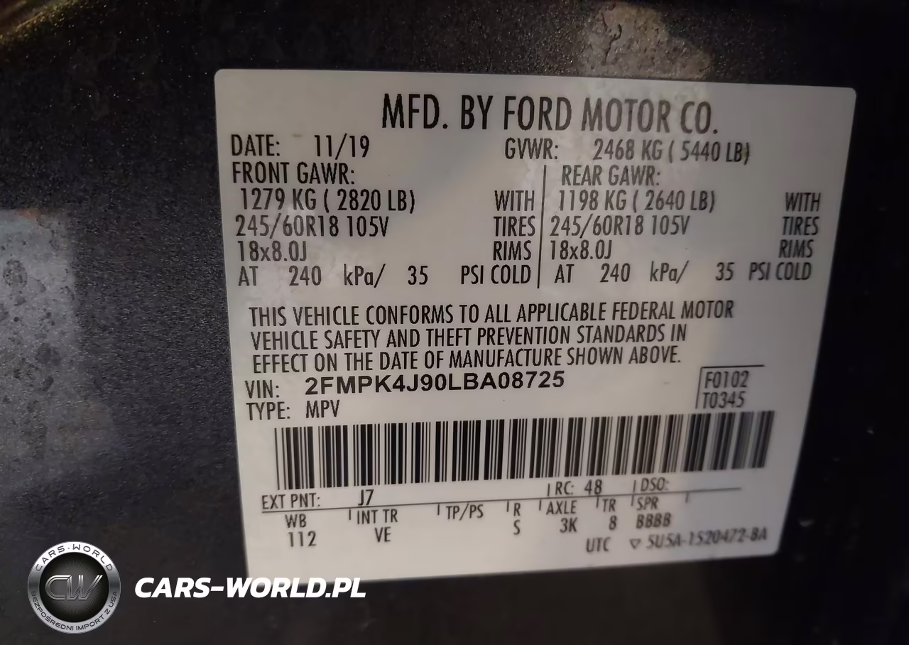 2020 Ford Edge Sel VIN:2FMPK4J90LBA08725 - 9