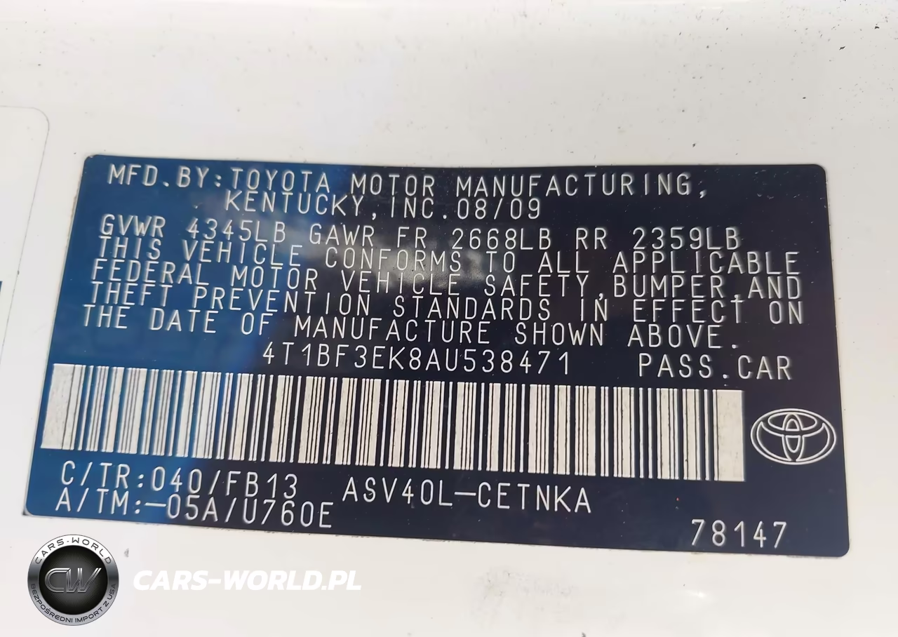 2010 Toyota Camry Le VIN:4T1BF3EK8AU538471 - 9