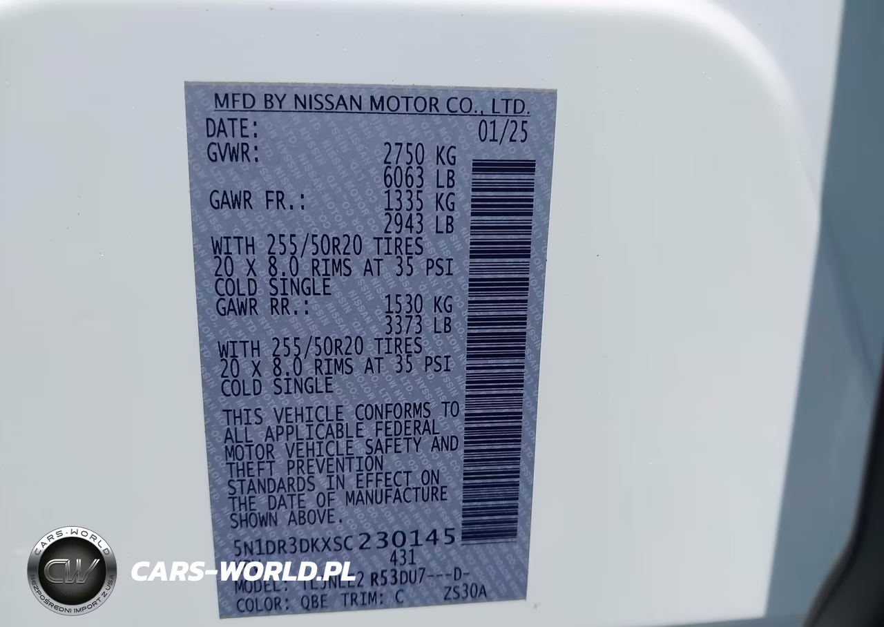 2025 Nissan Pathfinder Platinum 4Wd VIN:5N1DR3DKXSC230145 - 9