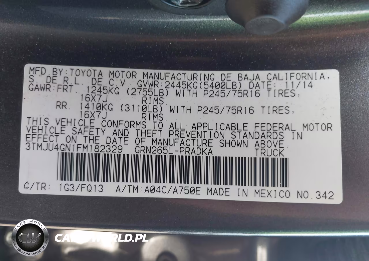 2015 Toyota Tacoma Prerunner V6 VIN:3TMJU4GN1FM182329 - 9