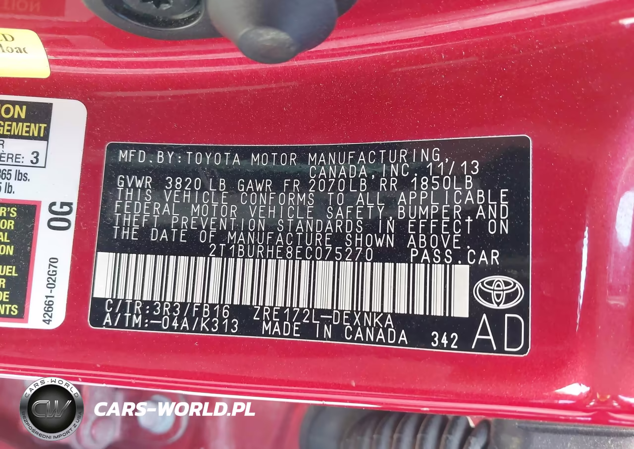 2014 Toyota Corolla Le VIN:2T1BURHE8EC075270 - 9
