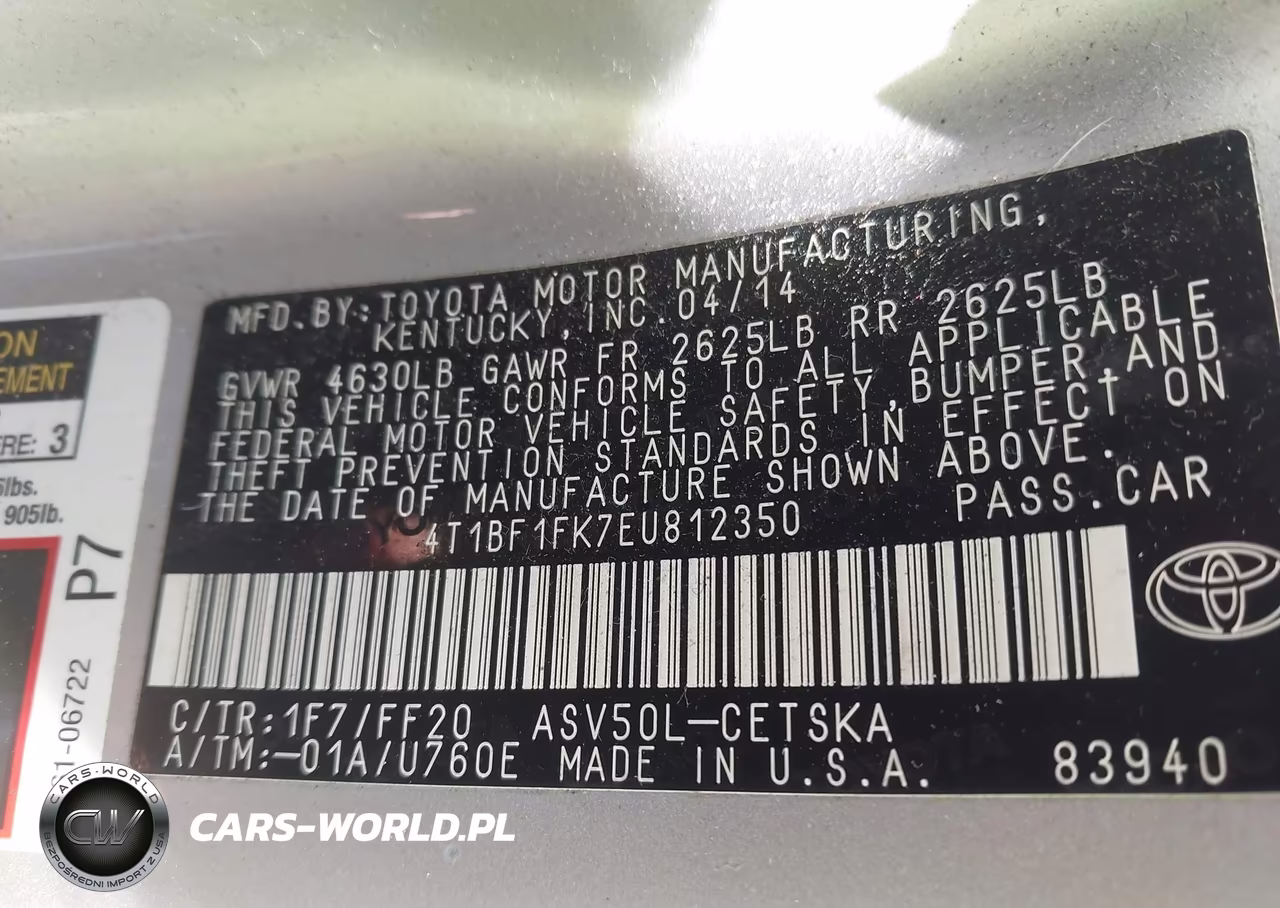 2014 Toyota Camry Se VIN:4T1BF1FK7EU812350 - 9