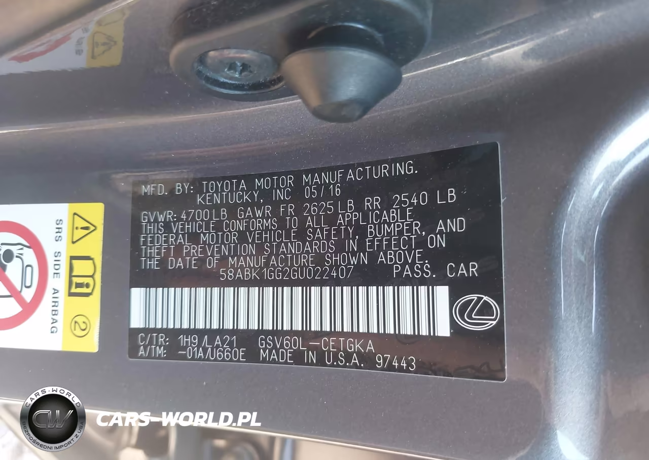 2016 Lexus Es 350 VIN:58ABK1GG2GU022407 - 9