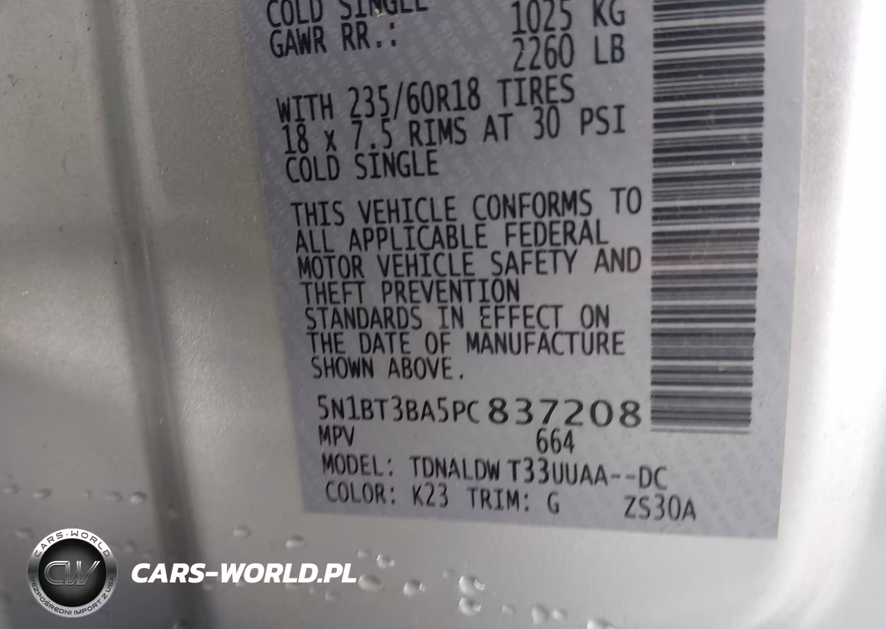 2023 Nissan Rogue Sv Fwd VIN:5N1BT3BA5PC837208 - 9