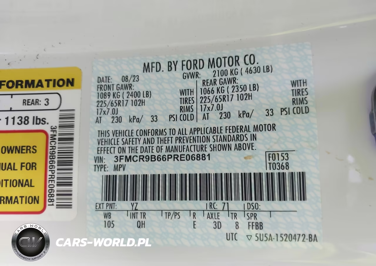2023 Ford Bronco Sport Big Bend VIN:3FMCR9B66PRE06881 - 9