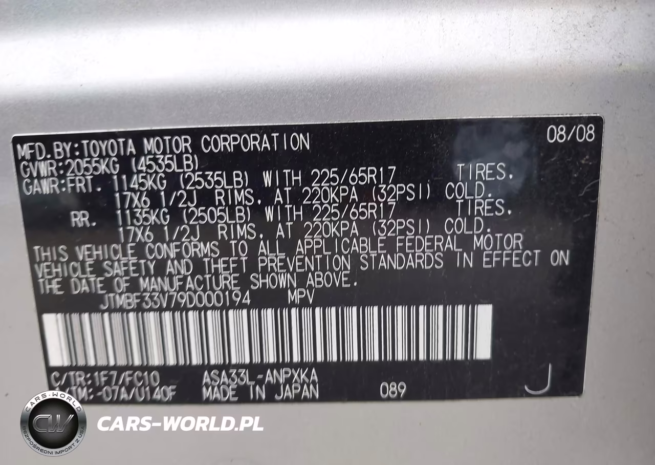 2009 Toyota Rav4 VIN:JTMBF33V79D000194 - 9