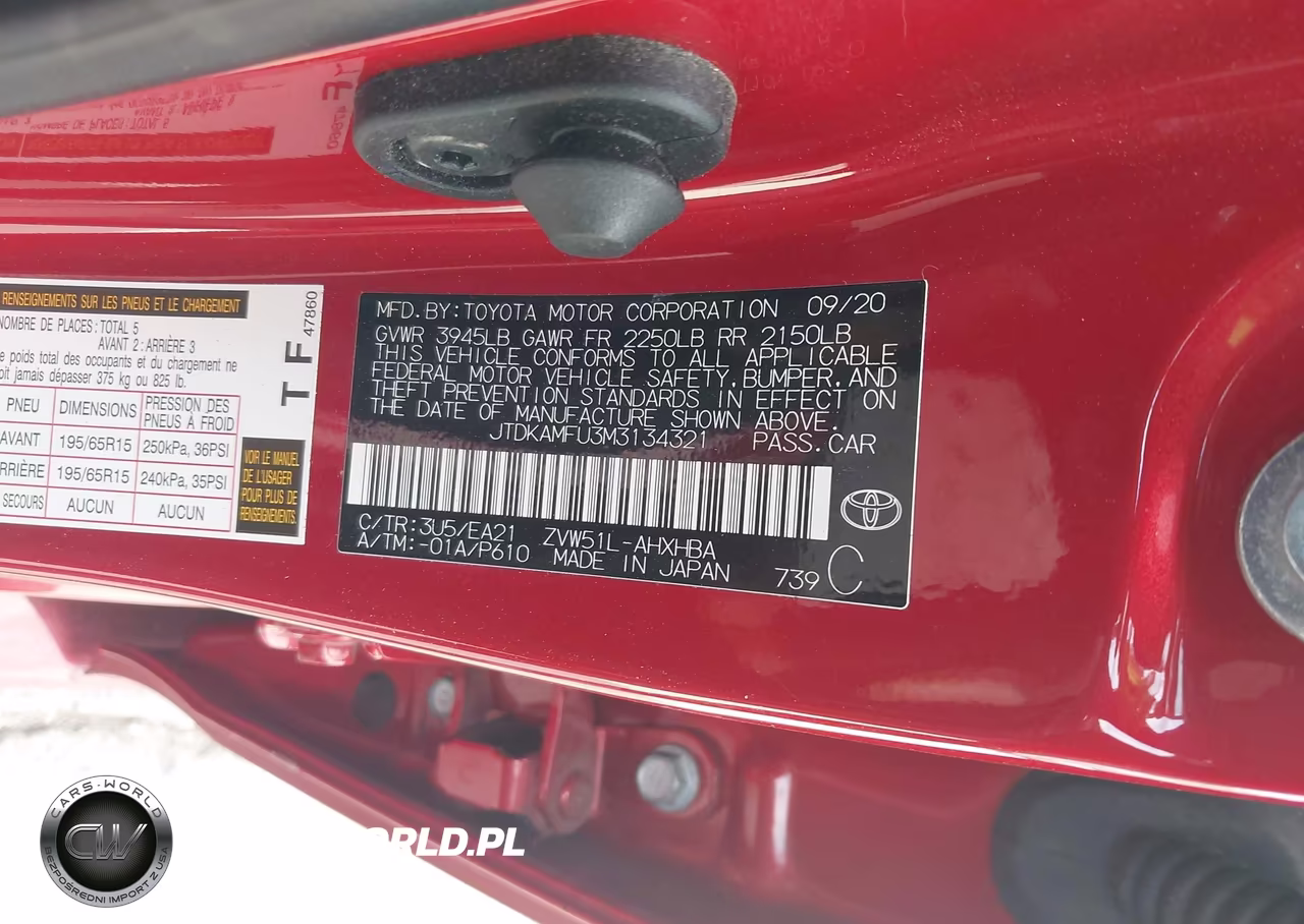 2021 Toyota Prius Limited VIN:JTDKAMFU3M3134321 - 9