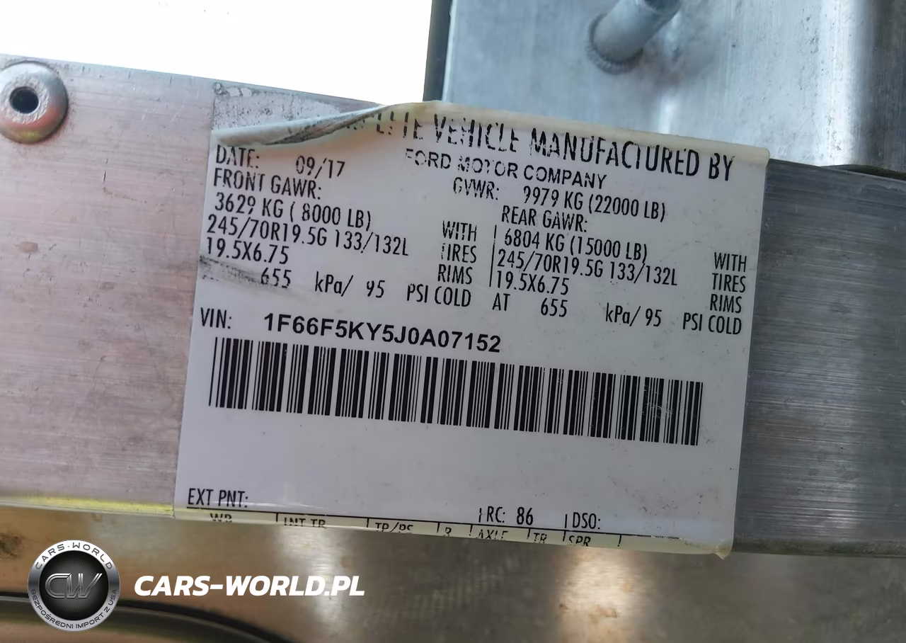 2018 Ford F-59 Commercial Stripped VIN:1F66F5KY5J0A07152 - 8