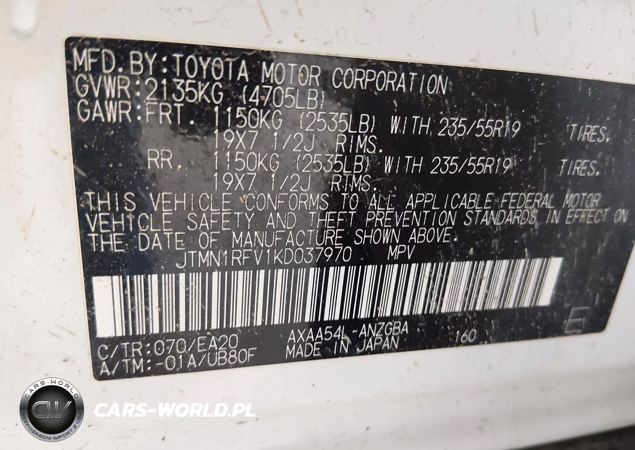 2019 Toyota Rav4 Limited VIN:JTMN1RFV1KD037970 - 9