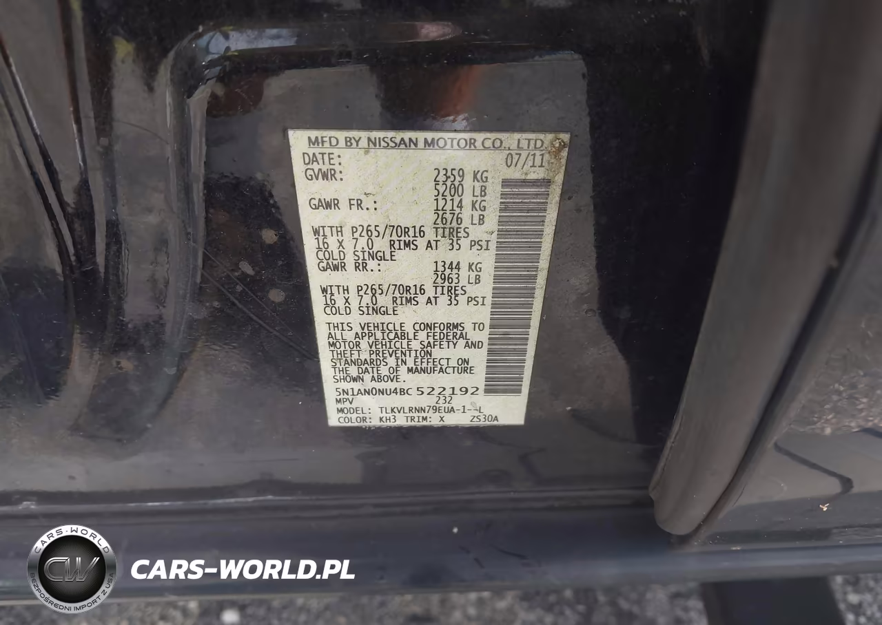 2011 Nissan Xterra S VIN:5N1AN0NU4BC522192 - 9