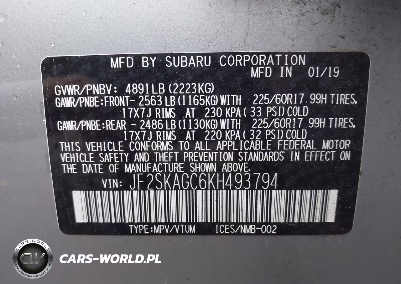 2019 Subaru Forester Premium VIN:JF2SKAGC6KH493794 - 9