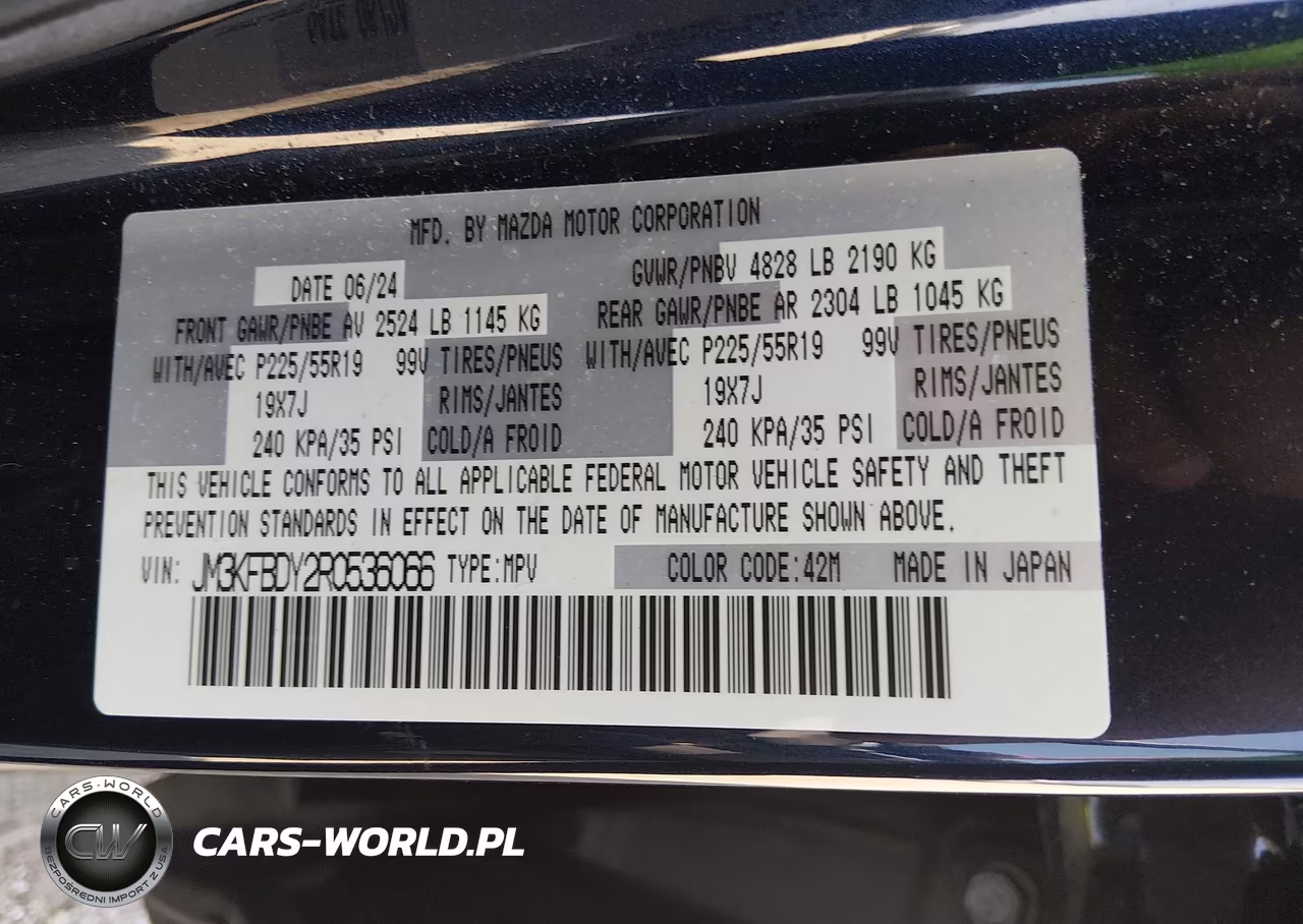 2024 Mazda Cx-5 2.5 Turbo Premium VIN:JM3KFBDY2R0536066 - 9
