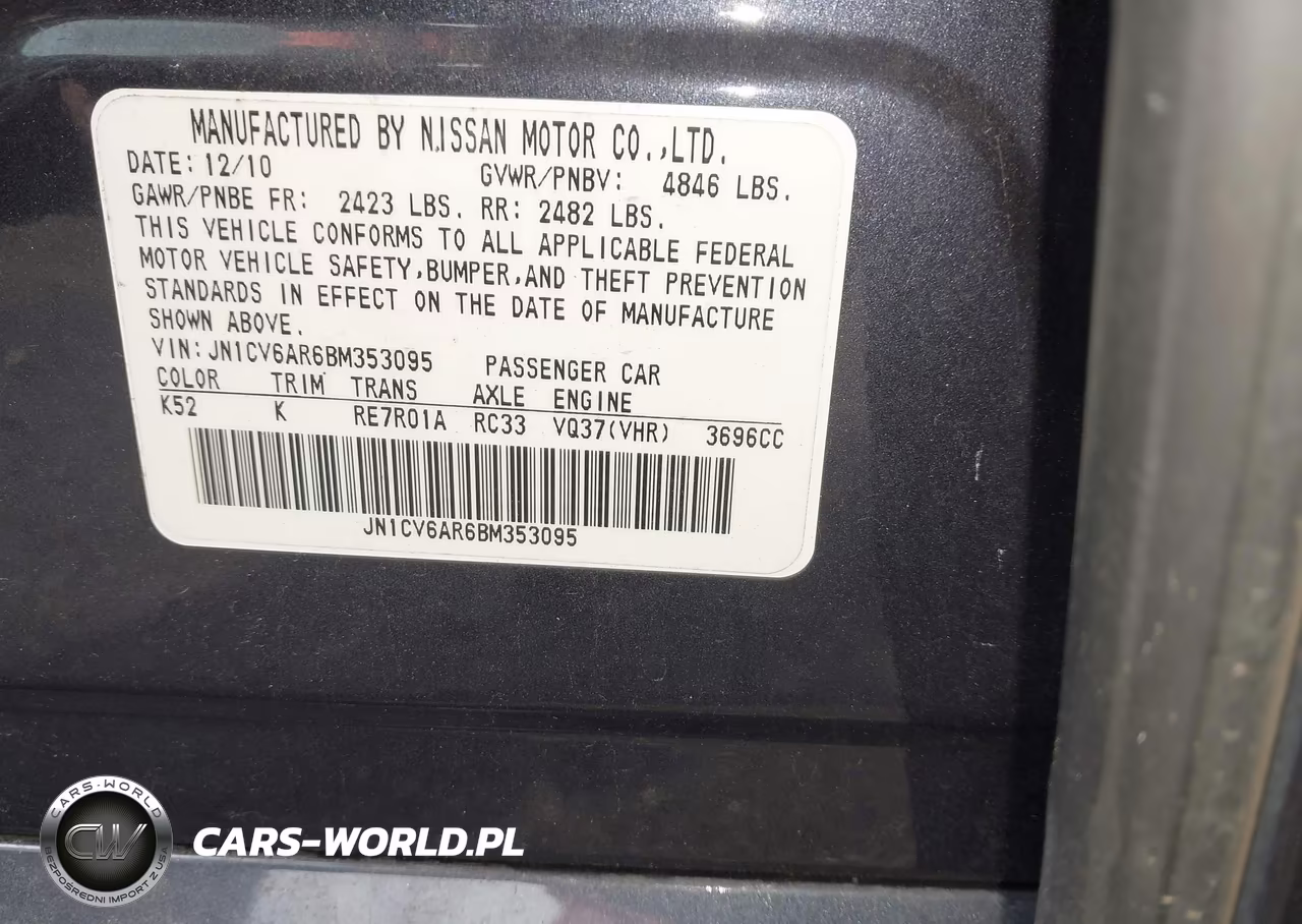 2011 Infiniti G37X VIN:JN1CV6AR6BM353095 - 9