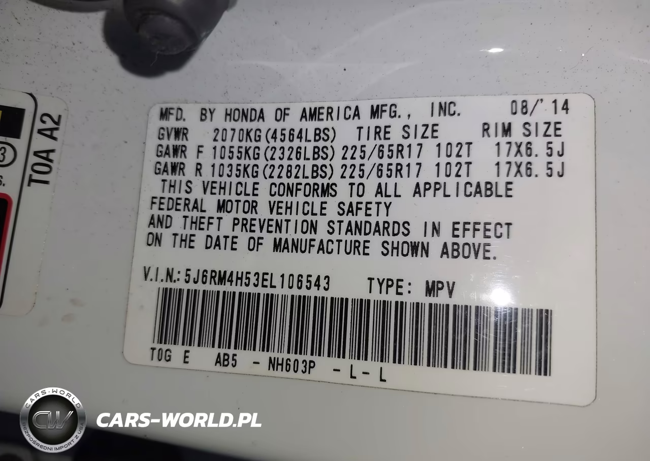 2014 Honda Cr-V Ex VIN:5J6RM4H53EL106543 - 9