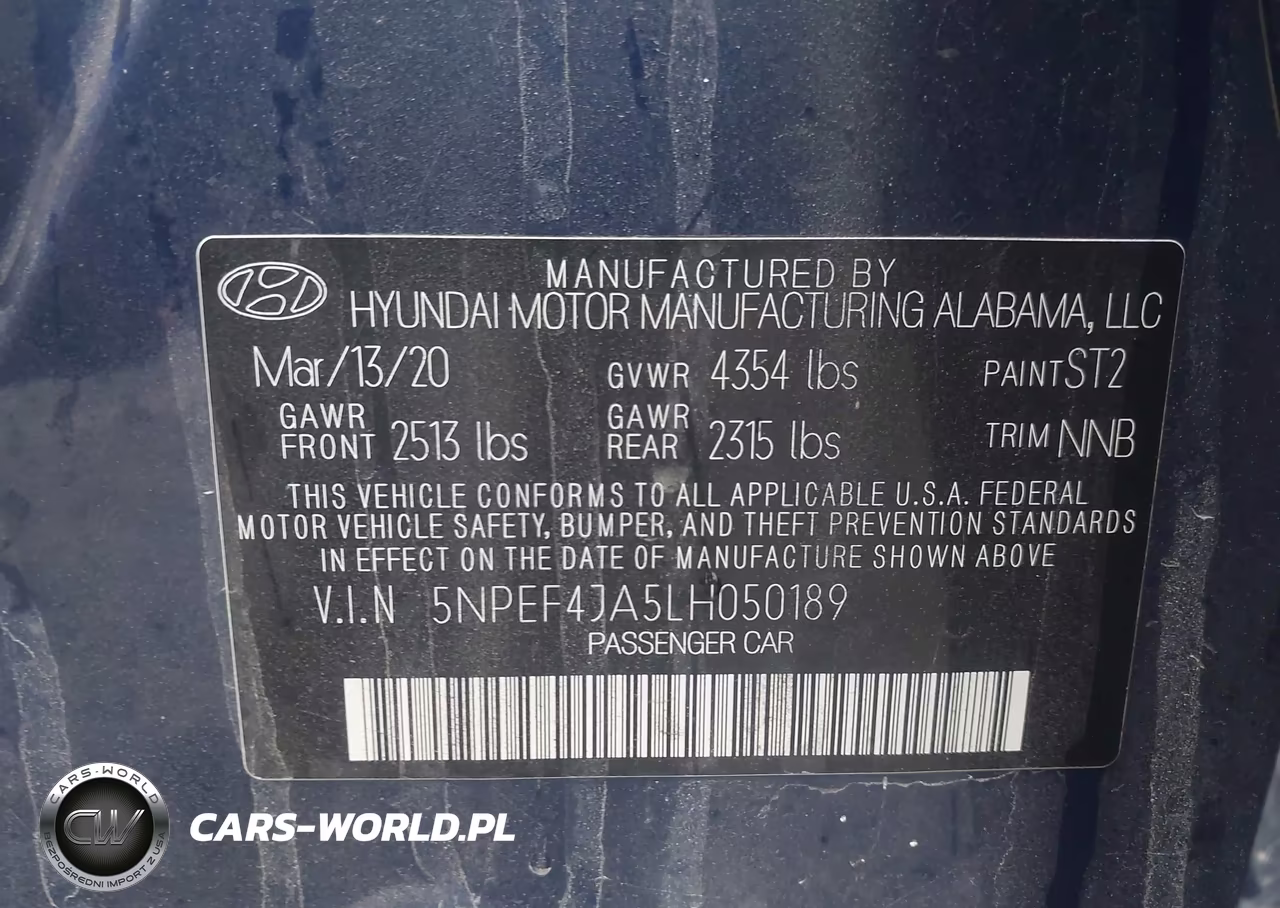 2020 Hyundai Sonata Sel VIN:5NPEF4JA5LH050189 - 9