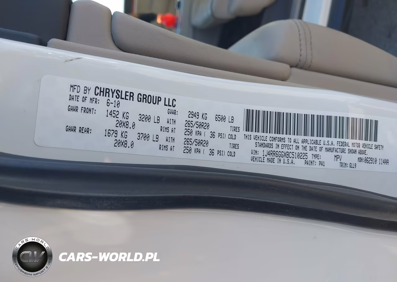 2011 Jeep Grand Cherokee Overland VIN:1J4RR6GGXBC510225 - 9