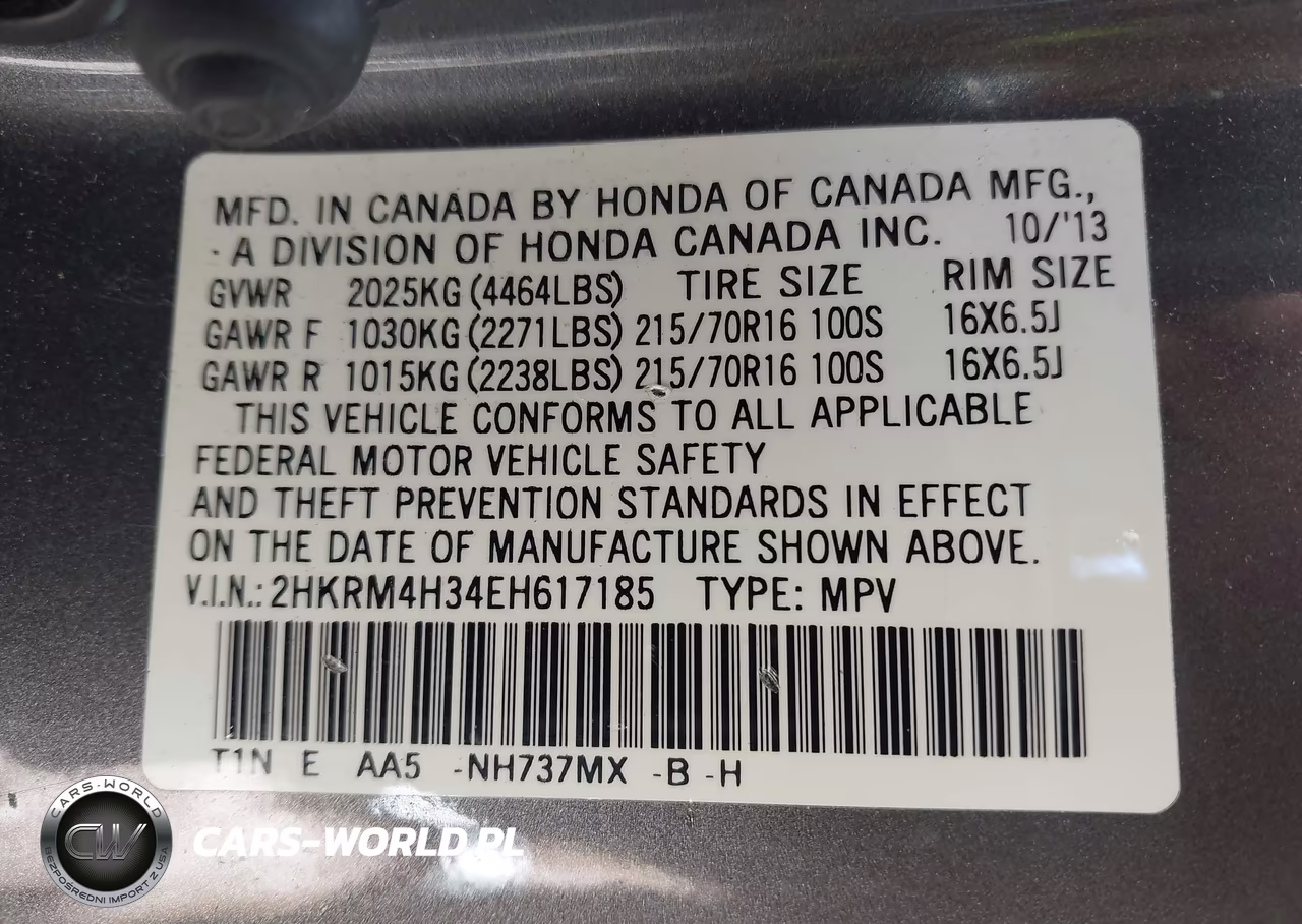 2014 Honda Cr-V Lx VIN:2HKRM4H34EH617185 - 9