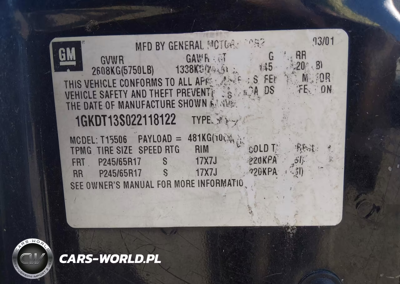 2002 GMC Envoy Slt VIN:1GKDT13S022118122 - 9