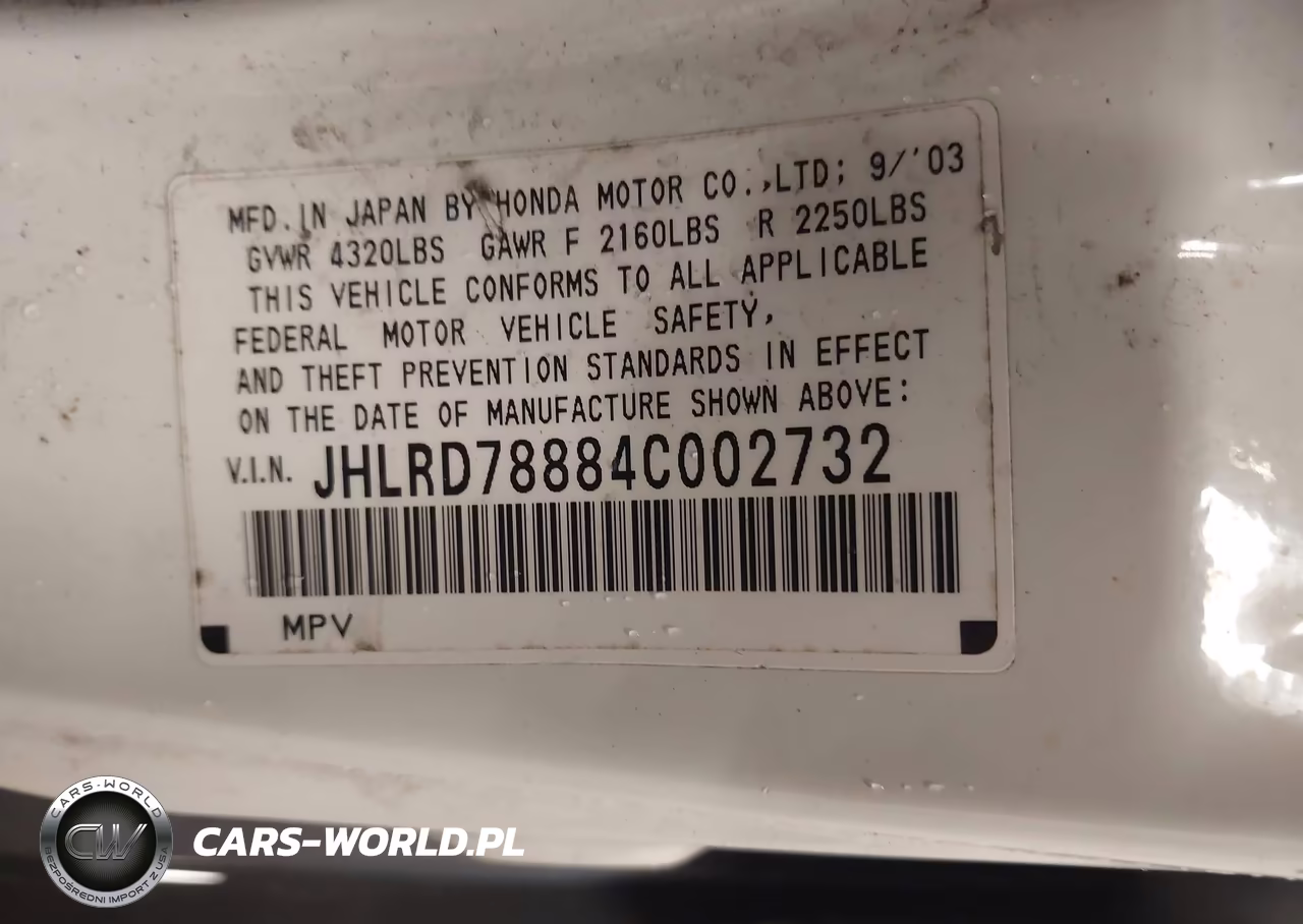 2004 Honda Cr-V Ex VIN:JHLRD78884C002732 - 9