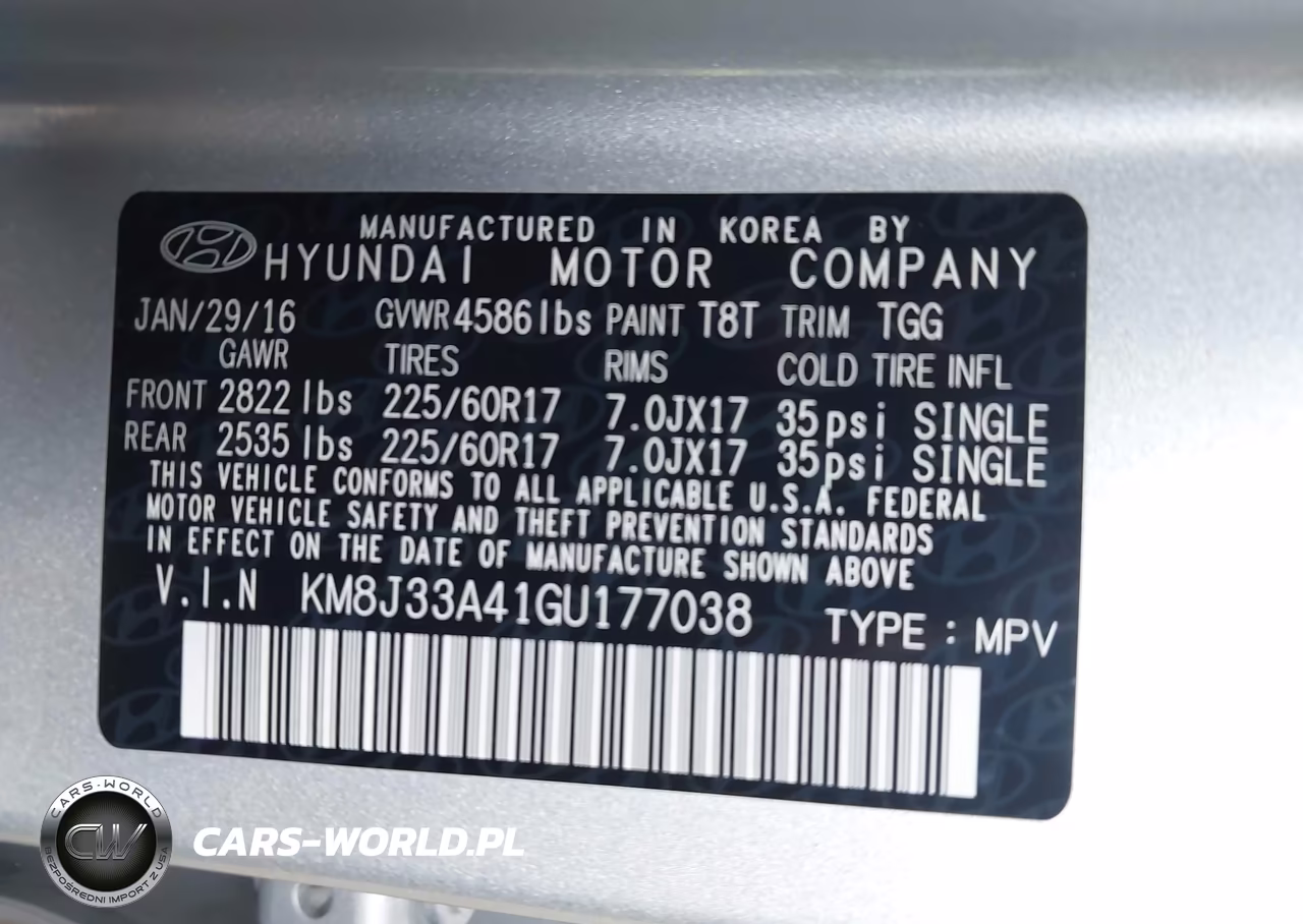 2016 Hyundai Tucson Se VIN:KM8J33A41GU177038 - 9