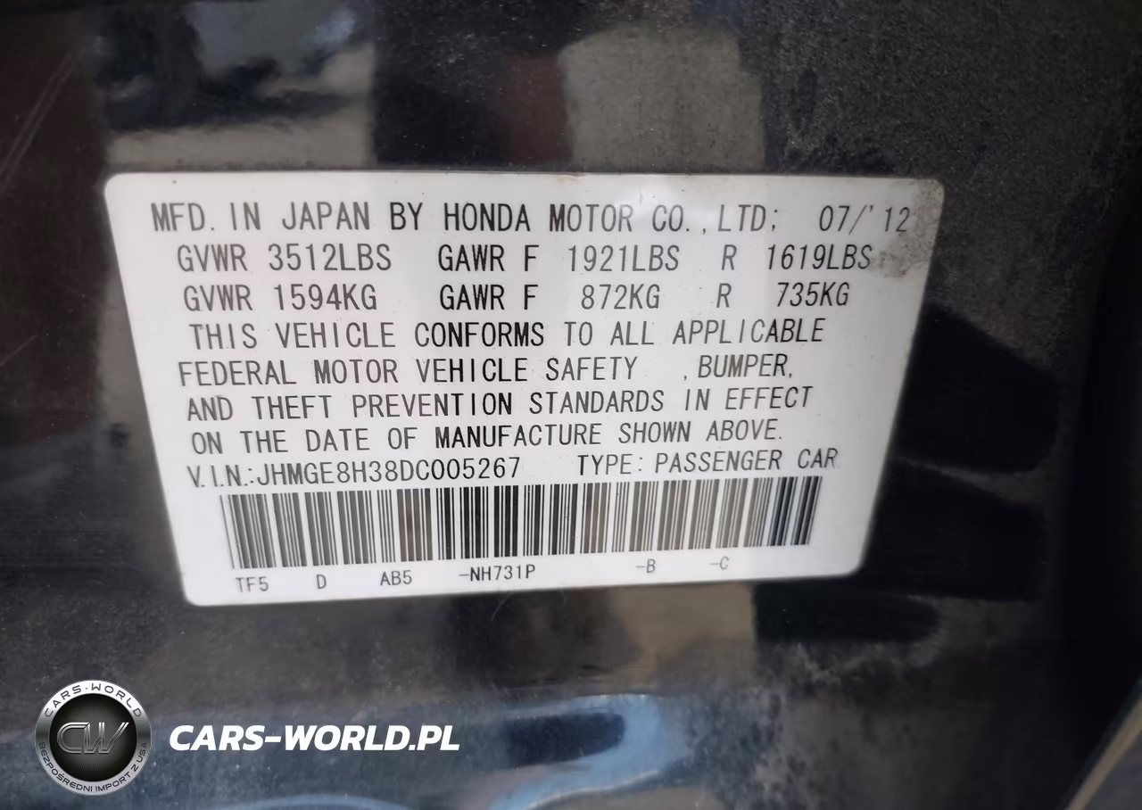 2013 Honda Fit VIN:JHMGE8H38DC005267 - 9