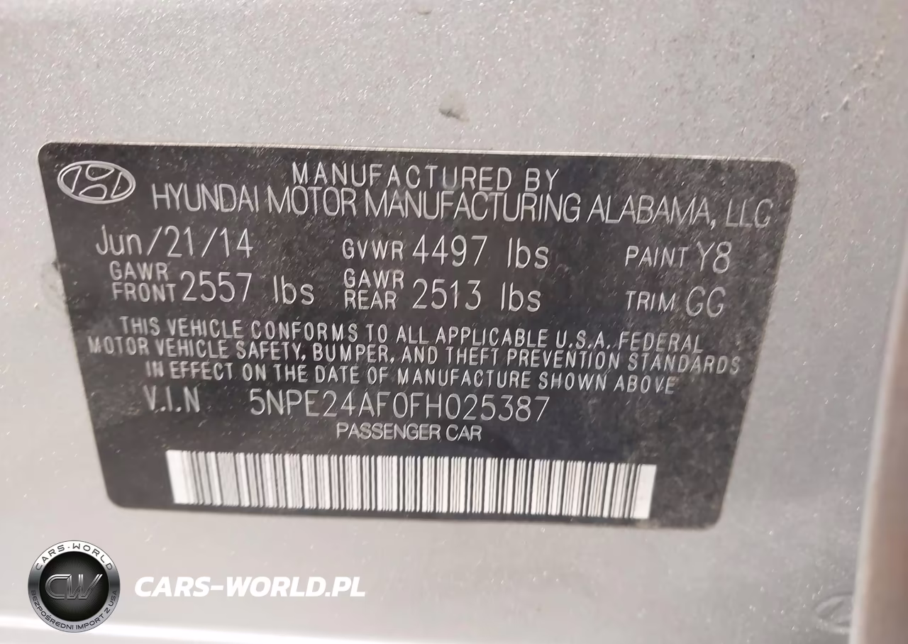 2015 Hyundai Sonata Se VIN:5NPE24AF0FH025387 - 9