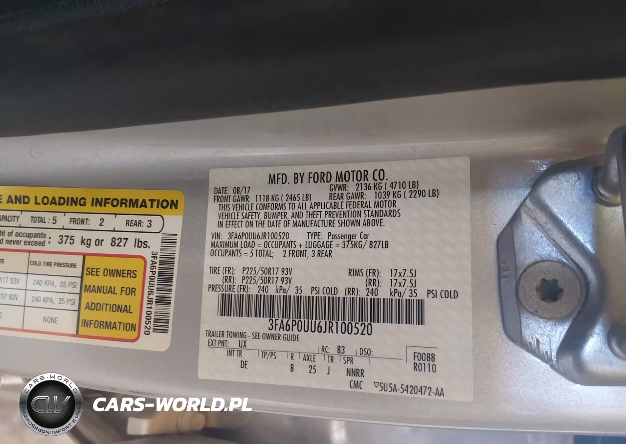 2018 Ford Fusion Hybrid S VIN:3FA6P0UU6JR100520 - 9