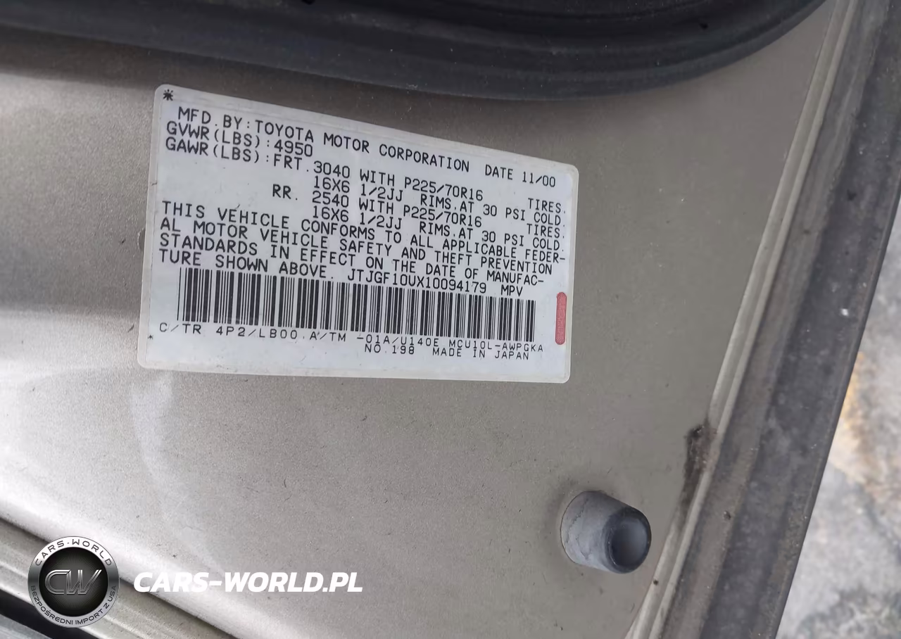 2001 Lexus Rx 300 VIN:JTJGF10UX10094179 - 9