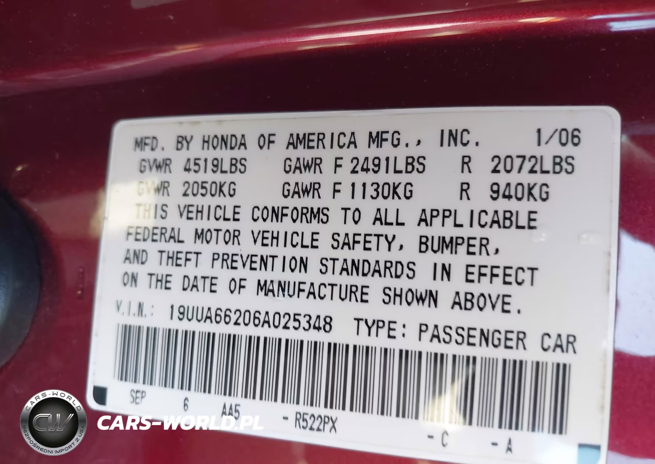 2006 Acura Tl VIN:19UUA66206A025348 - 9