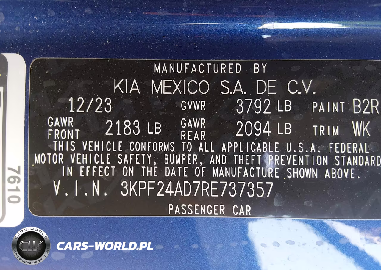 2024 Kia Forte Lxs VIN:3KPF24AD7RE737357 - 9