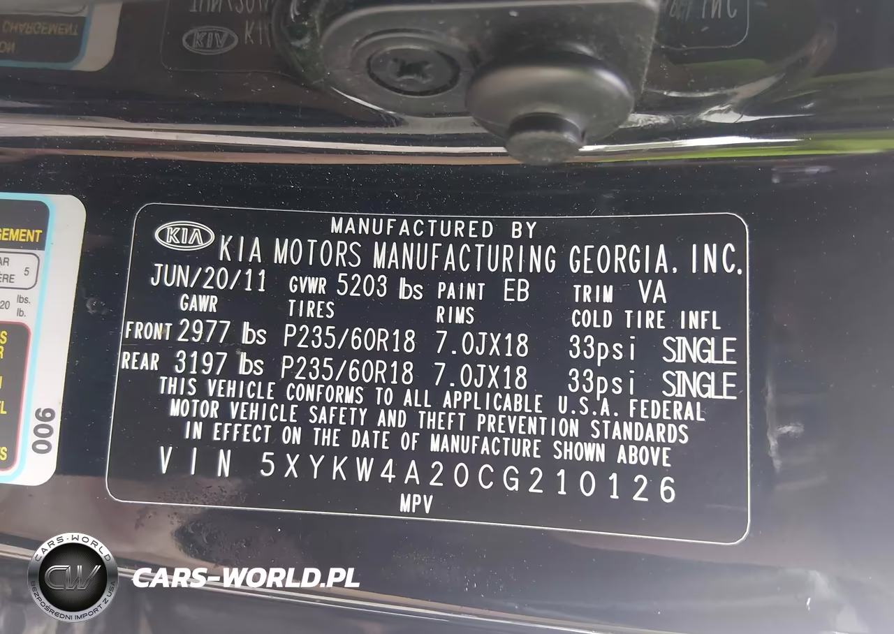 2012 Kia Sorento Sx V6 VIN:5XYKW4A20CG210126 - 9