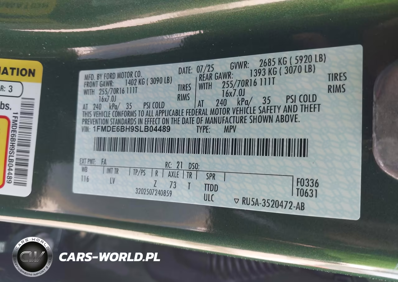 2025 Ford Bronco VIN:1FMDE6BH9SLB04489 - 9