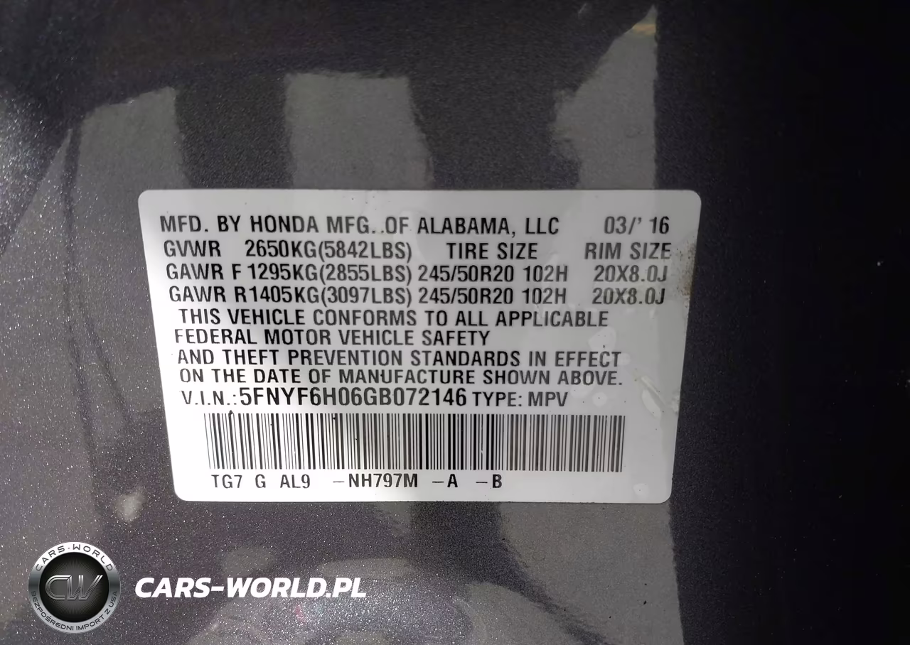 2016 Honda Pilot Elite VIN:5FNYF6H06GB072146 - 9