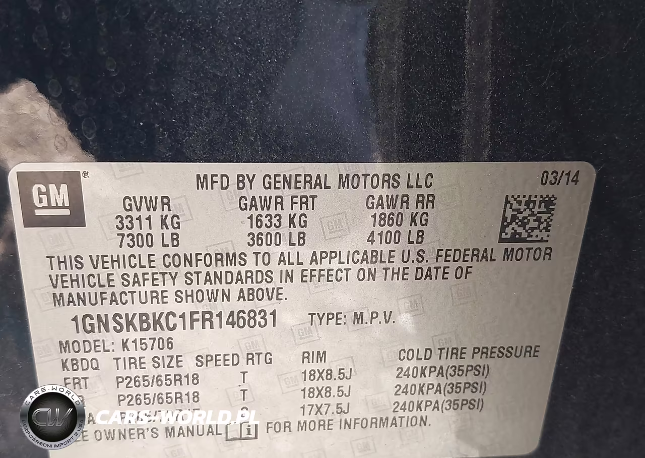 2015 Chevrolet Tahoe Lt VIN:1GNSKBKC1FR146831 - 9