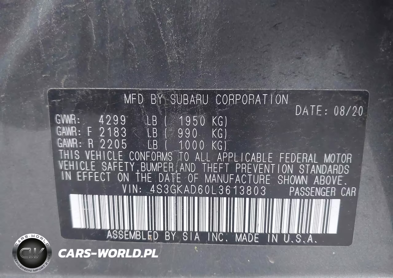 2020 Subaru Impreza Premium VIN:4S3GKAD60L3613803 - 9