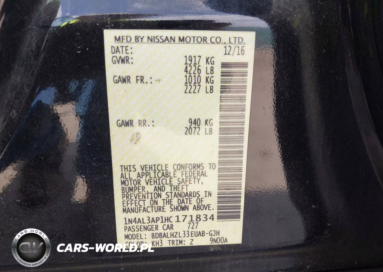 2017 Nissan Altima 2.5 VIN:1N4AL3AP1HC171834 - 9