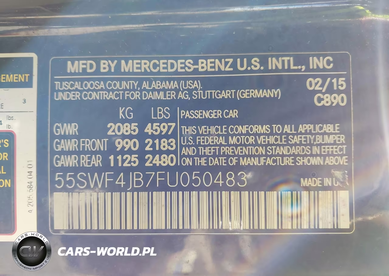2015 Mercedes-Benz C 300 VIN:55SWF4JB7FU050483 - 9