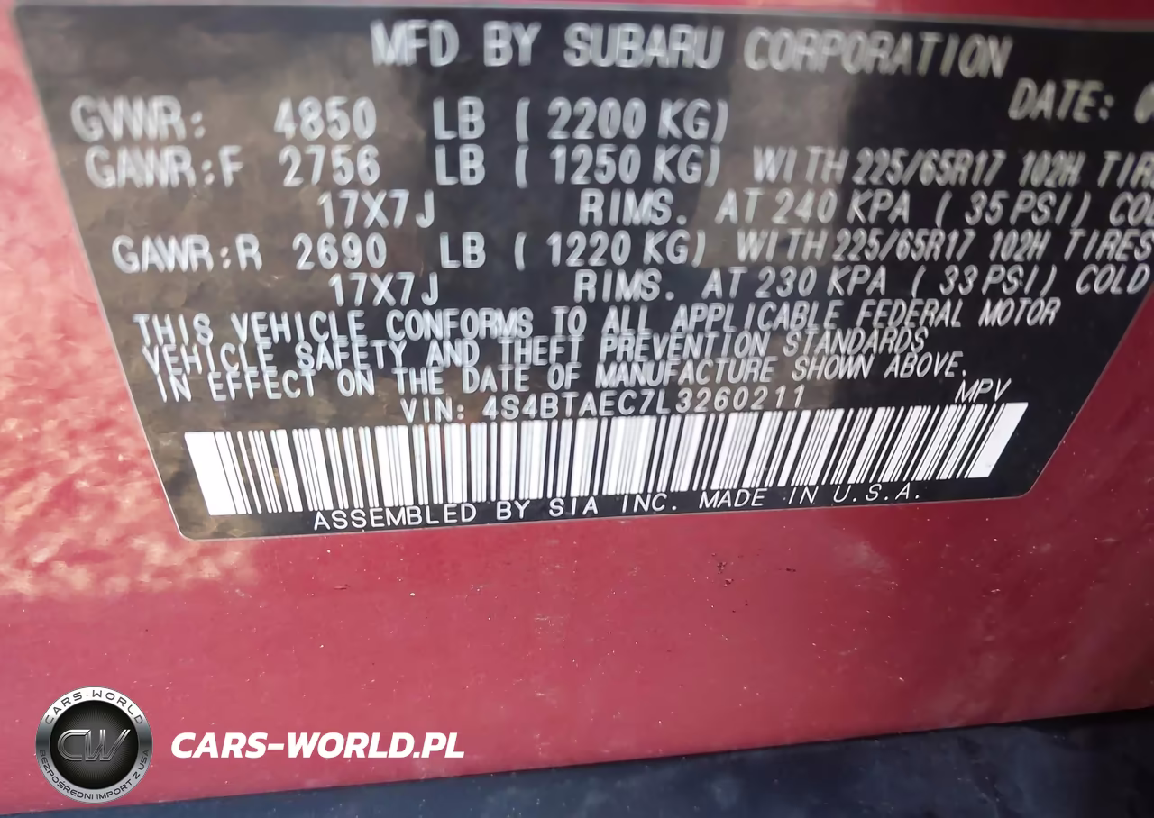 2020 Subaru Outback Premium VIN:4S4BTAEC7L3260211 - 9