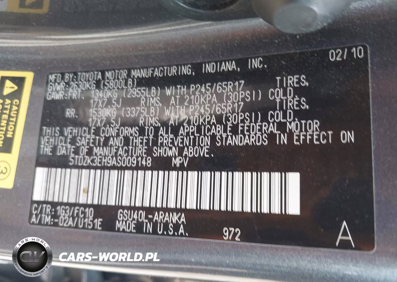 2010 Toyota Highlander Base V6 VIN:5TDZK3EH9AS009148 - 9