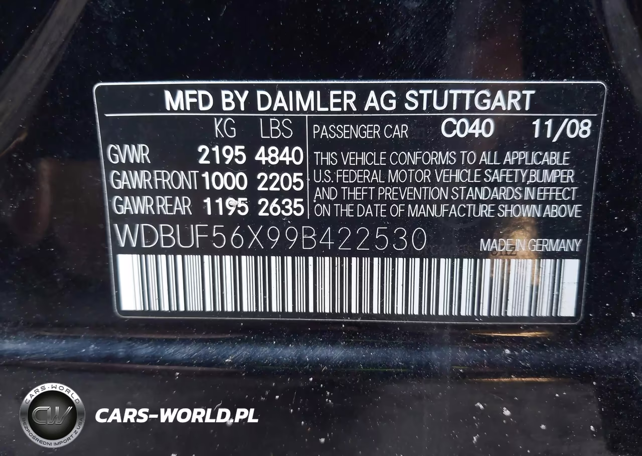 2009 Mercedes-Benz E 350 VIN:WDBUF56X99B422530 - 9